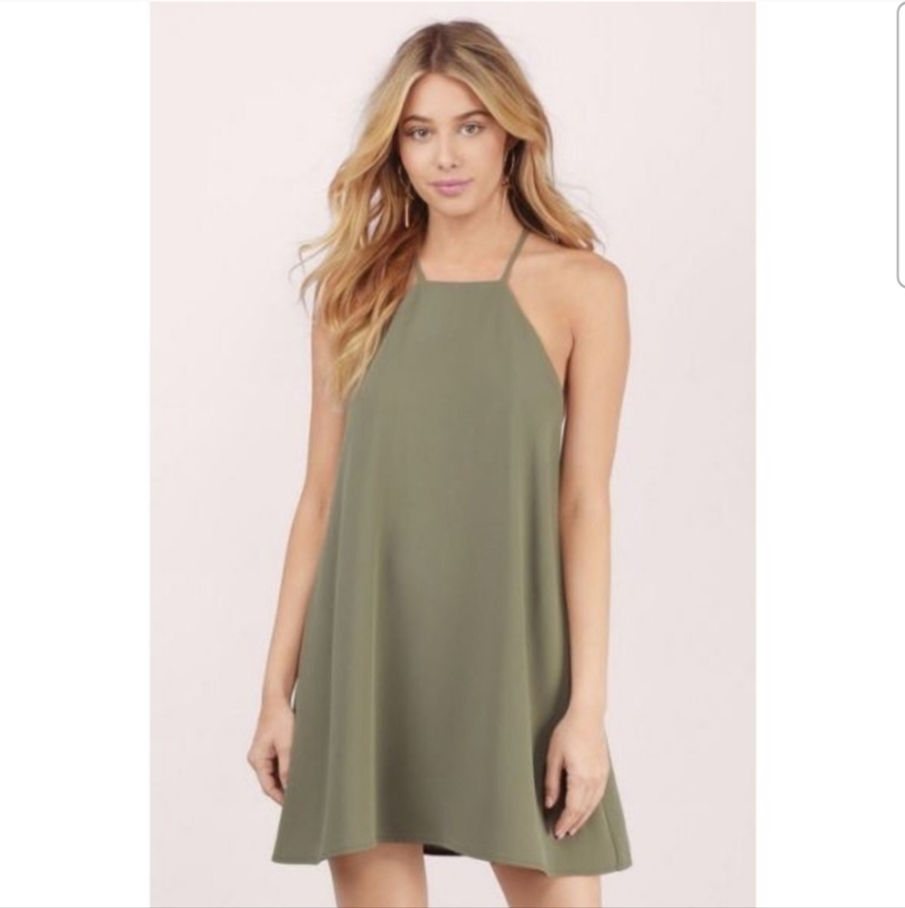 Tobi Olive Green High Neck Tank Dress Small